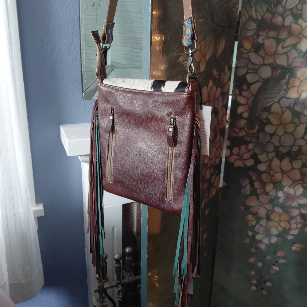 NWT Myra Conceal And Carry Bag Hand Embossed, Handmade, Genuine Leather - Picture 5 of 14